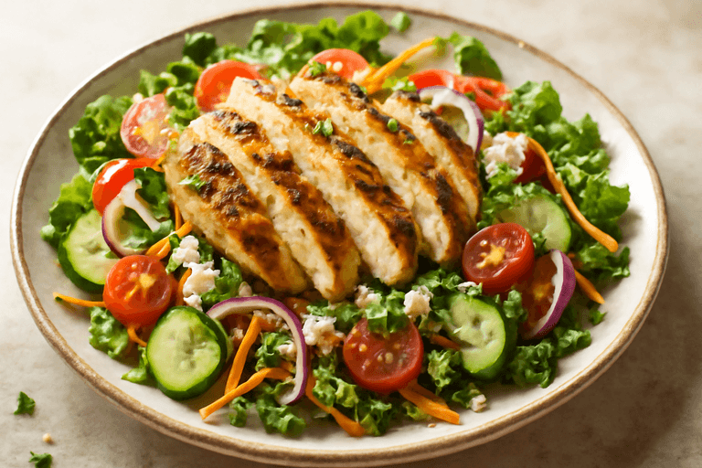 Ensalada Mediterránea de Pollo a la Parrilla