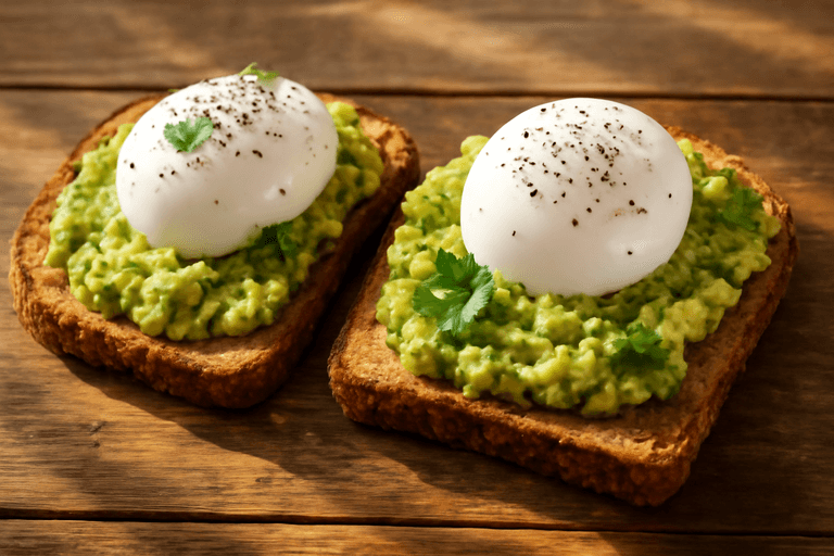 Tostadas Integrales con Aguacate y Huevo Poché