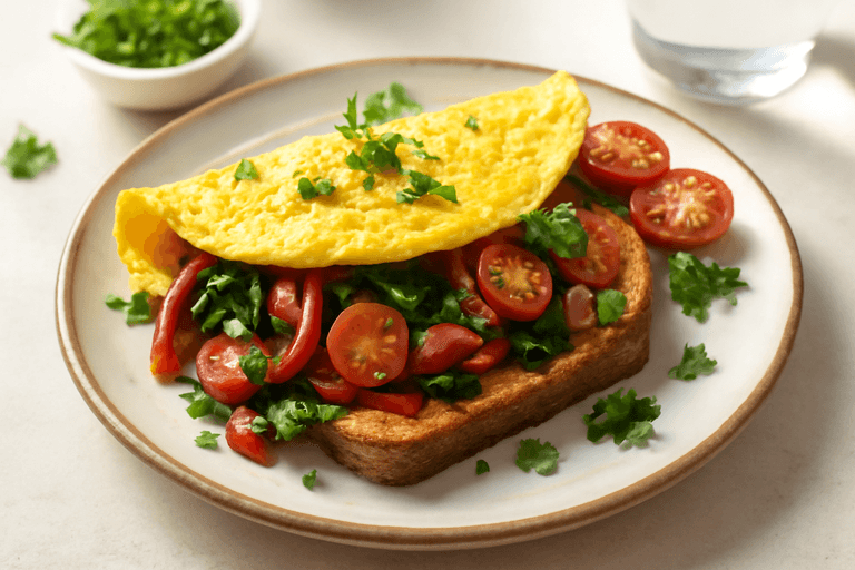 Energieboost Omelet met Groenten en Volkoren Toast
