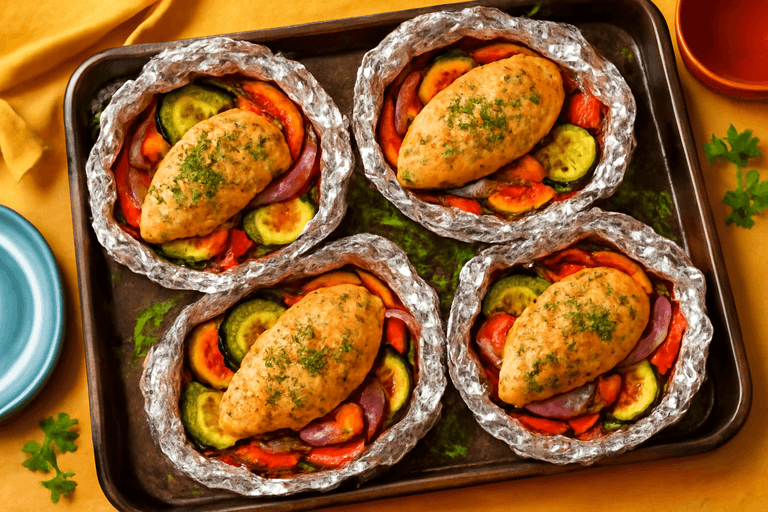 Lichtvolle Kippakketjes met Geroosterde Groenten