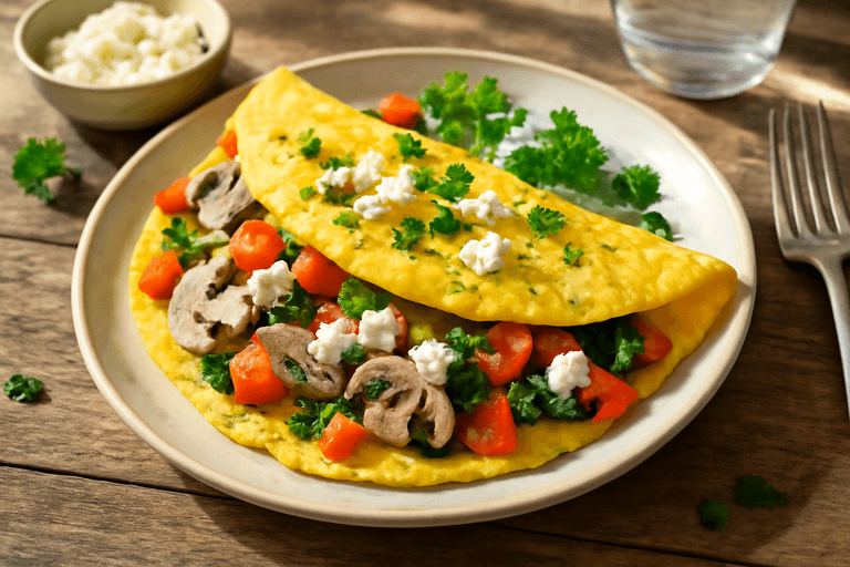 Omelette Clásica de Verduras y Queso Fresco