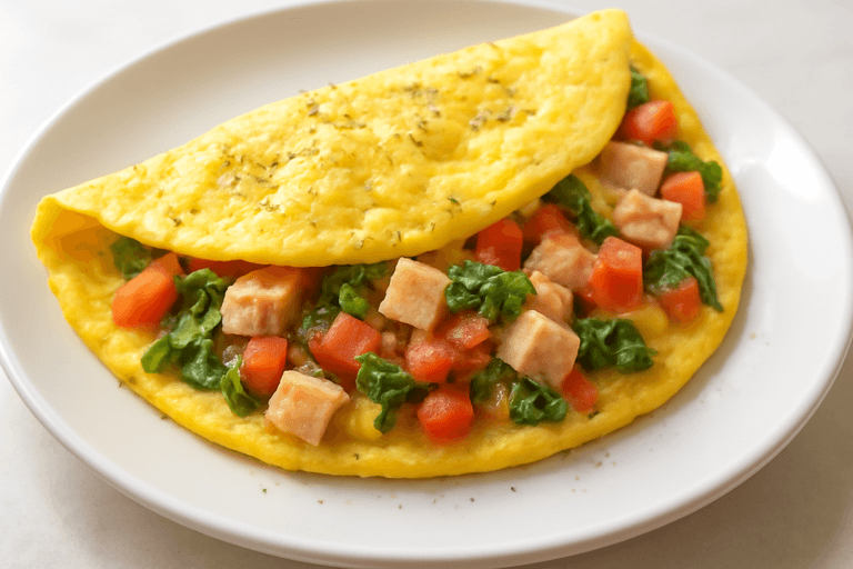 Omelette Clásica de Verduras y Pavo