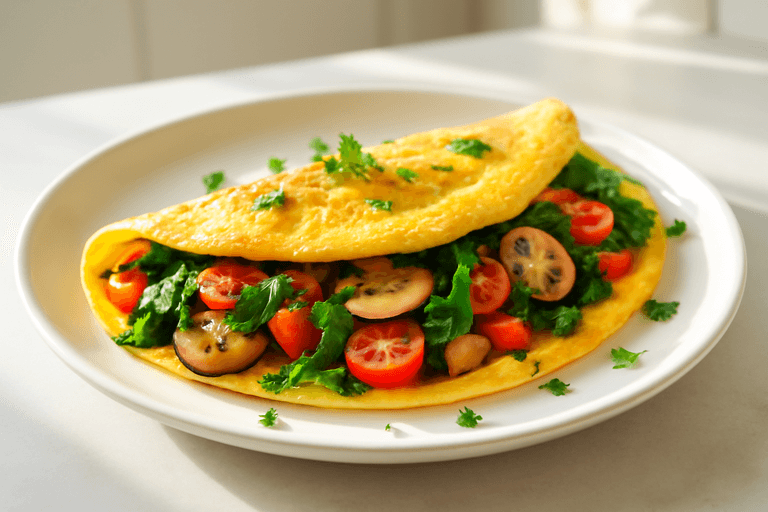 Omelette énergisante aux légumes frais