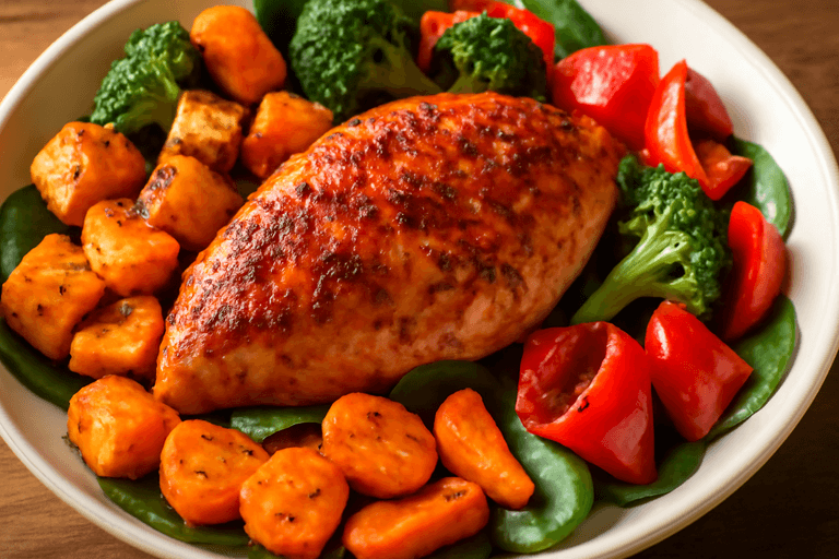 Kruidige Kipfilet met Groenten en Zoete Aardappel