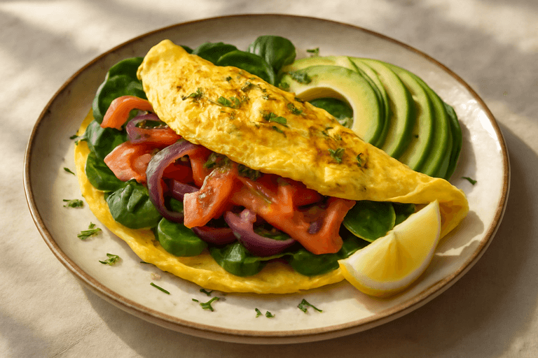Lax- & Spenatomelett för Starka Morgnar