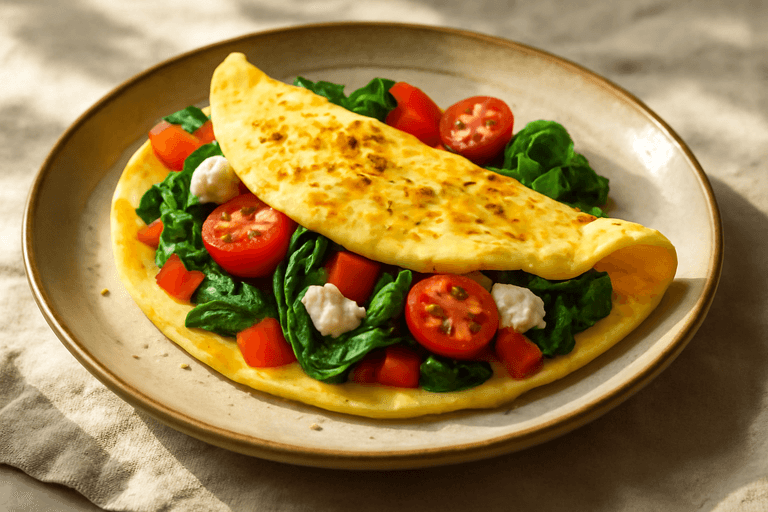 Omelette légère aux légumes du jardin