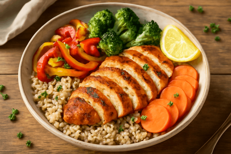 Hearty Grilled Chicken & Veggie Rice Bowl