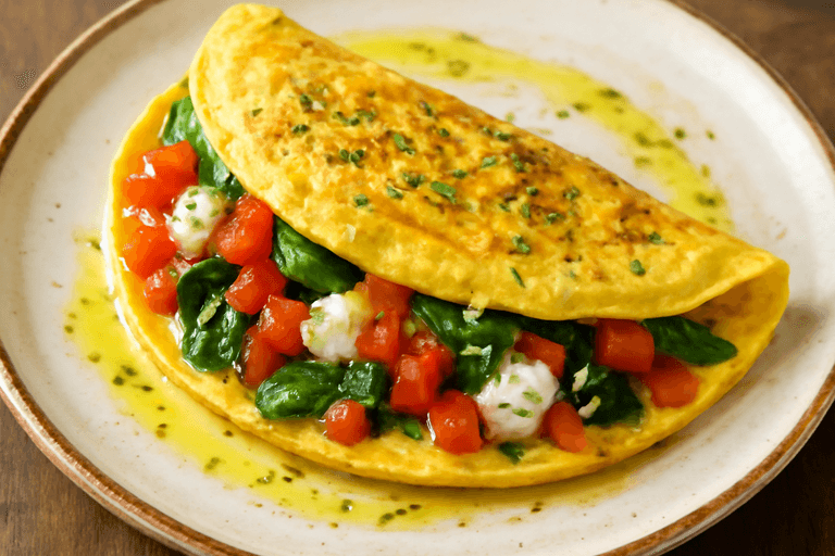 Omelette de légumes au fromage frais