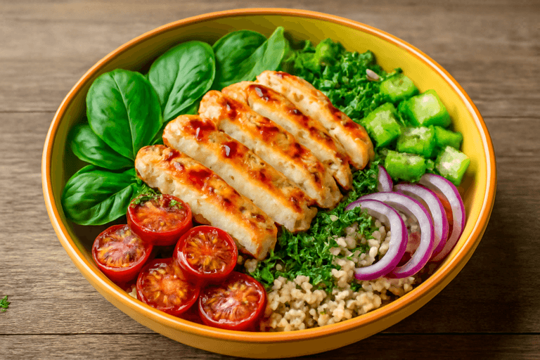 Salada Clássica de Frango Grelhado com Quinoa