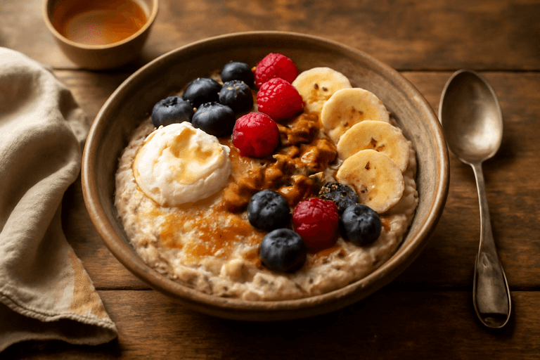 Power-Frühstücks-Porridge mit Nüssen & Beeren