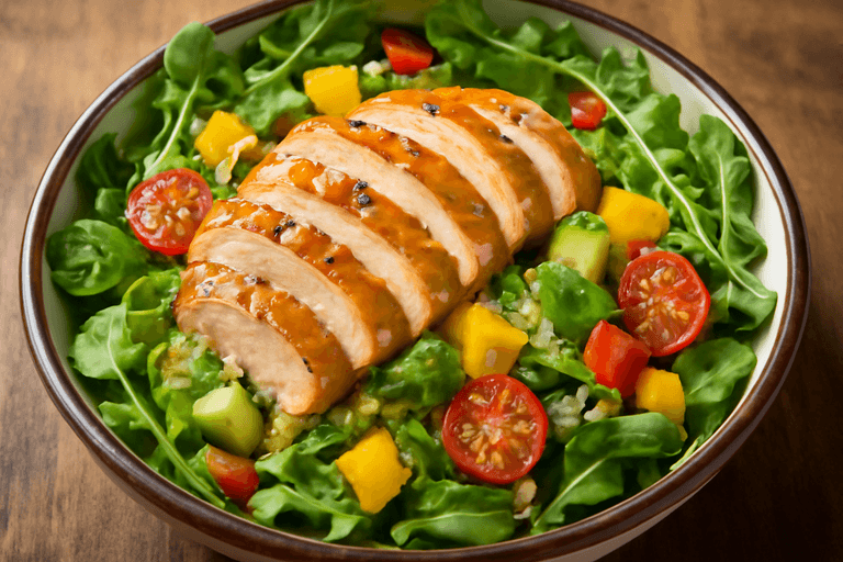 Leichter Hähnchen-Gemüse-Quinoa-Salat