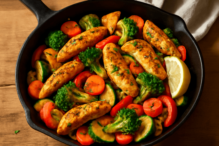 Hähnchen-Gemüsepfanne mit Kräutern