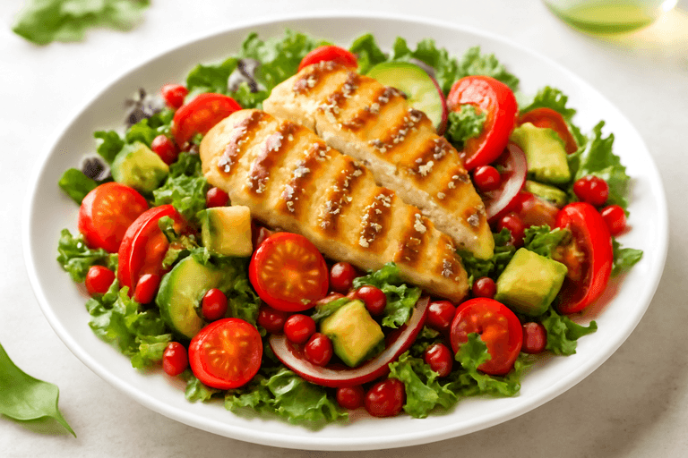 Grillet kyllingsalat med sitrusvinaigrette