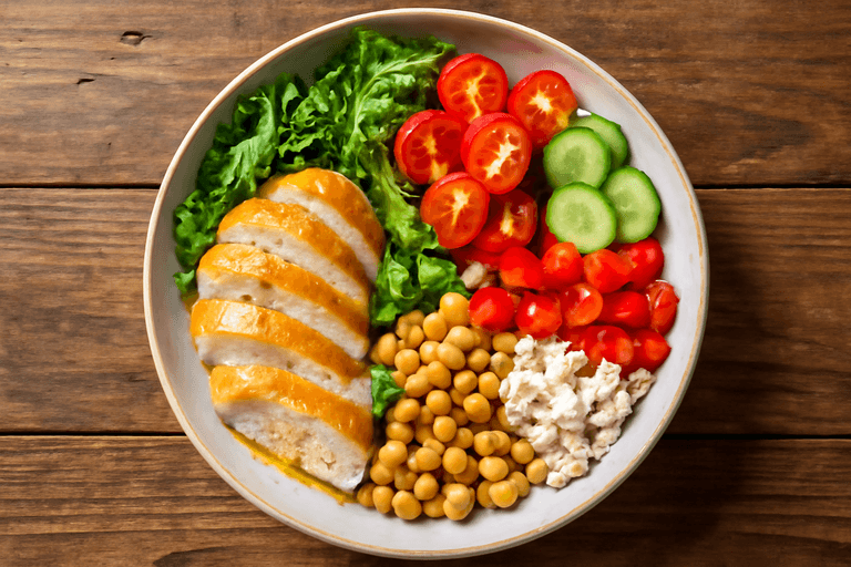 Lean Mediterranean Chicken Salad Bowl