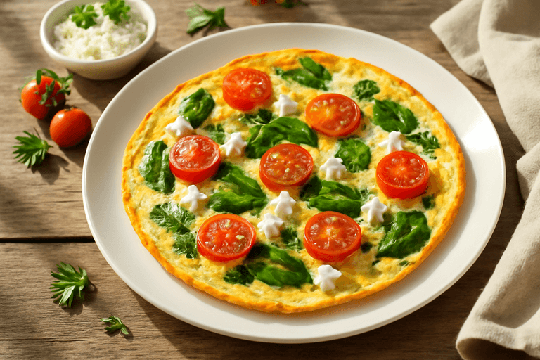 Leichter Frühlingsomelette mit Kräutern & Tomaten