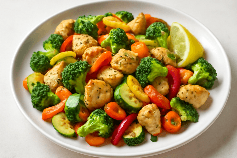 Leichtes Hähnchen-Gemüse-Pfannengericht