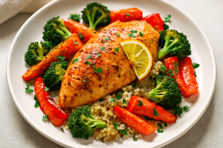 Gegrilde Kipfilet met Geroosterde Groenten en Quinoa