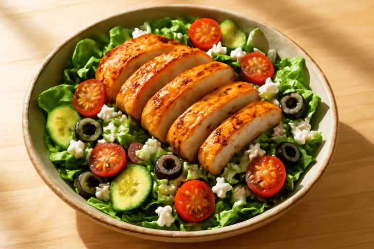 Ensalada Mediterránea de Pollo a la Parrilla