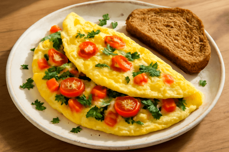 Protein-Packed Veggie Omelette with Whole Grain Toast