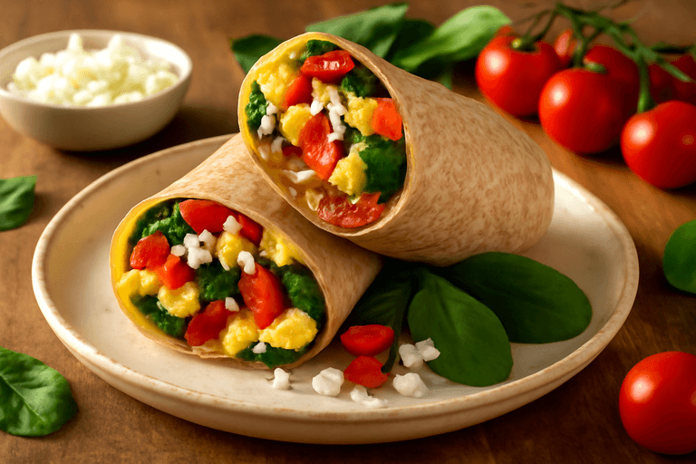 Slim & Satisfying Veggie Omelette Wrap