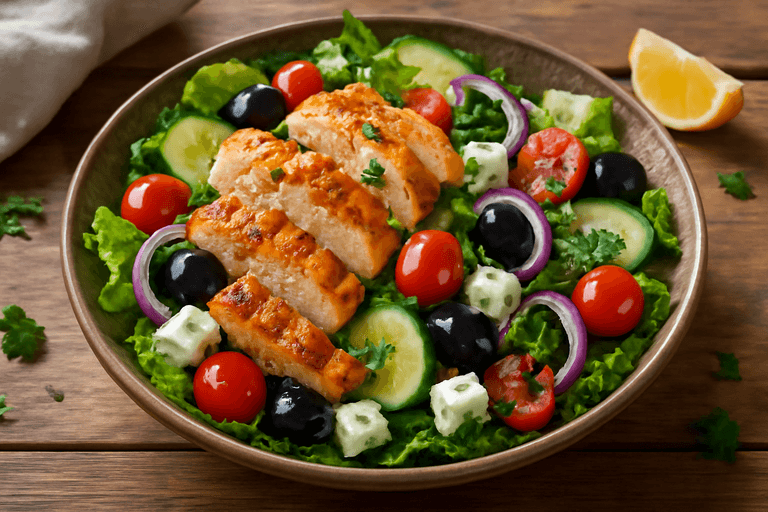 Ensalada Mediterránea de Pollo a la Parrilla