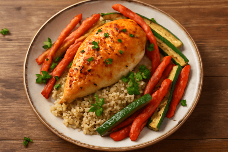 Pollo Asado con Verduras y Quinoa