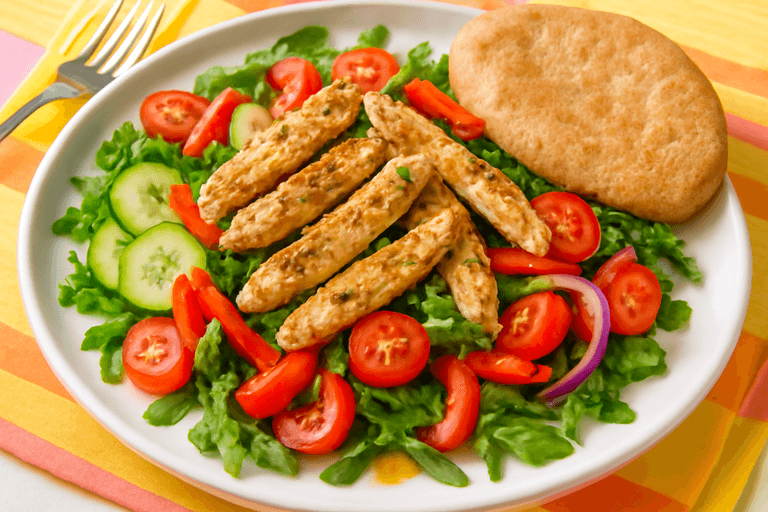 Energieboost Salade met Gegrilde Kip en Mediterrane Groenten