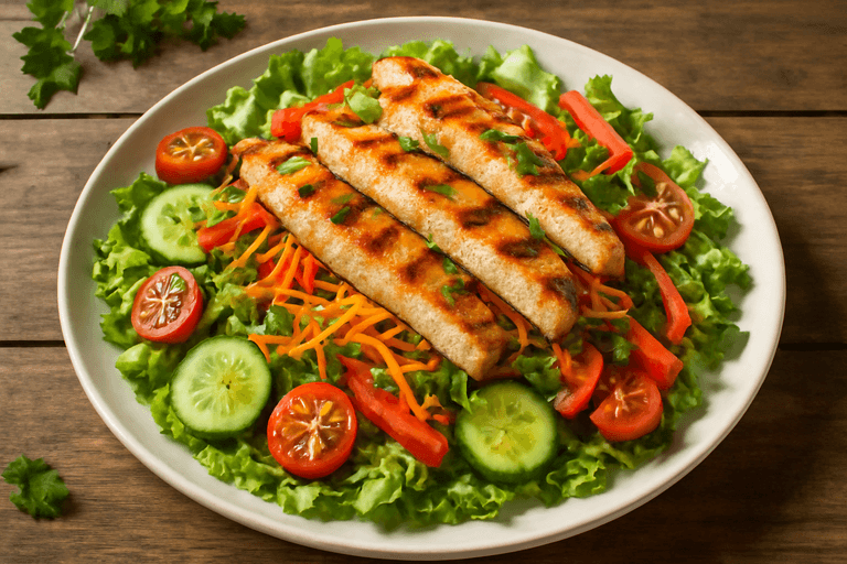 Salade Poulet Grillé et Légumes Croquants