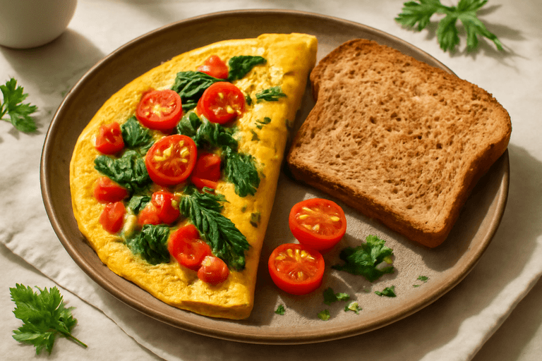 Energizing Veggie Omelet with Wholegrain Toast
