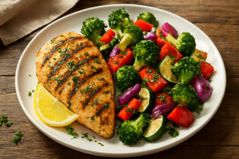 Lemon Herb Grilled Chicken with Roasted Vegetables