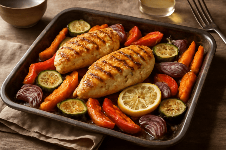 Pechuga de Pollo Asada con Verduras al Horno