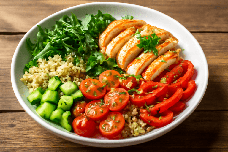 Salade de Poulet Vitalité aux Légumes Croquants