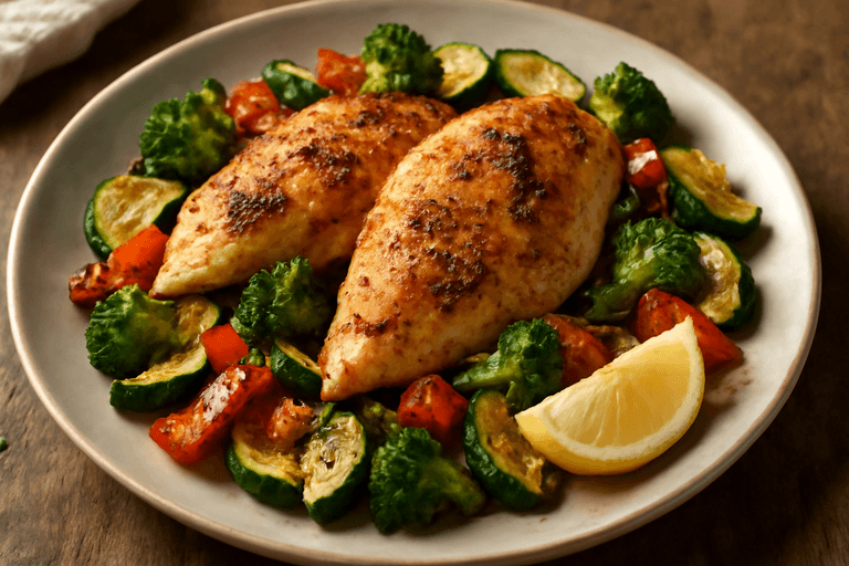 Poulet rôti aux légumes méditerranéens