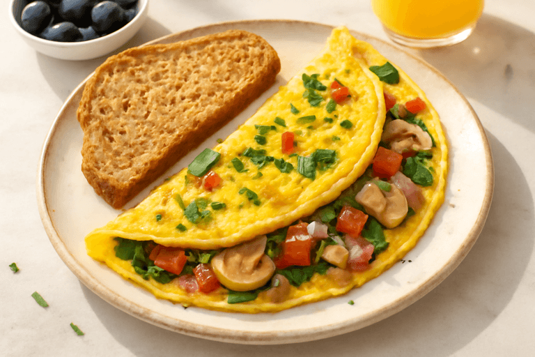Eiwitrijke Groente Omelet met Volkoren Toast