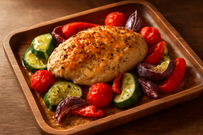 Pechuga de Pollo al Horno con Verduras Asadas