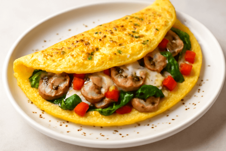 Omelette Énergisante aux Légumes et Fromage Allégé