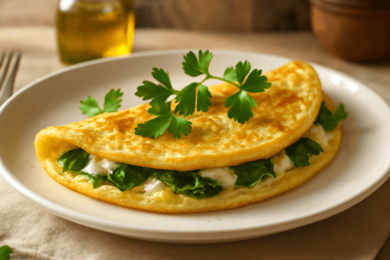 Tortilla de Espinacas y Queso Fresco Ligerísima