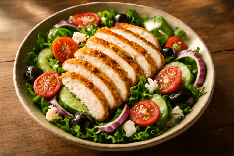 Ensalada Mediterránea de Pollo a la Parrilla