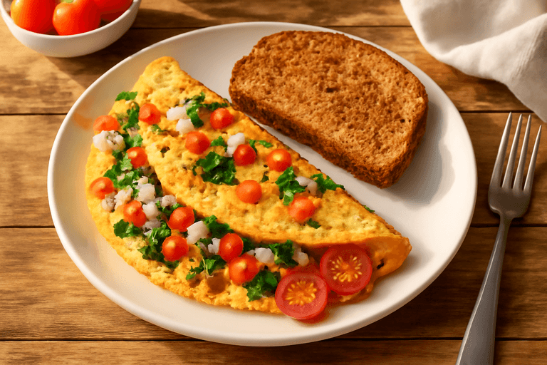 Energizing Veggie Omelette with Wholegrain Toast