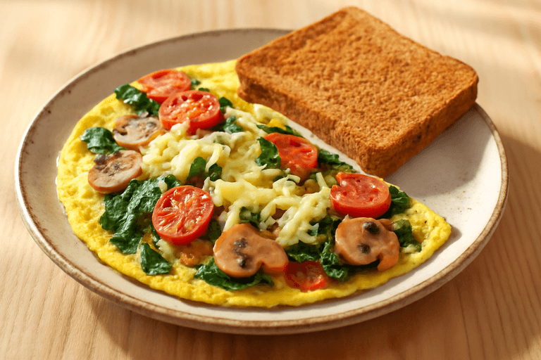Energierijke Groente-Omelet met Volkoren Toast