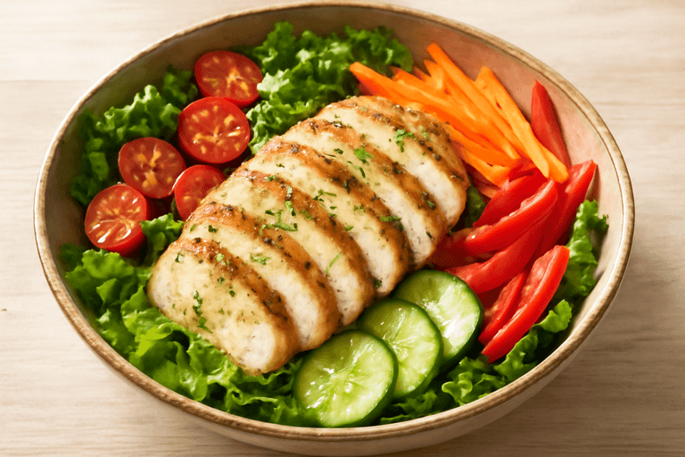 Light Lemon Herb Chicken Salad Bowl