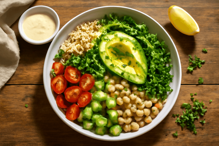 Veganer Quinoa-Salat mit Kichererbsen und Avocado