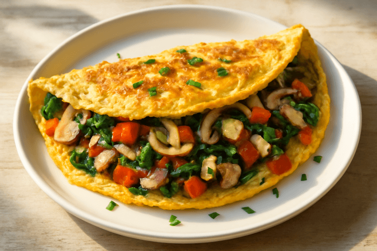 Omelette Santé aux Légumes & Fromage