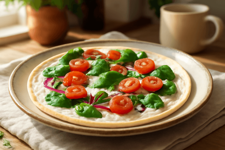 Tortilla de Clara de Huevo con Espinacas y Tomate