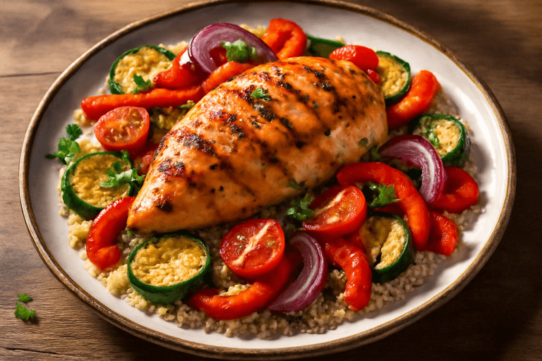 Gegrilde Kipfilet met Geroosterde Groenten en Quinoa