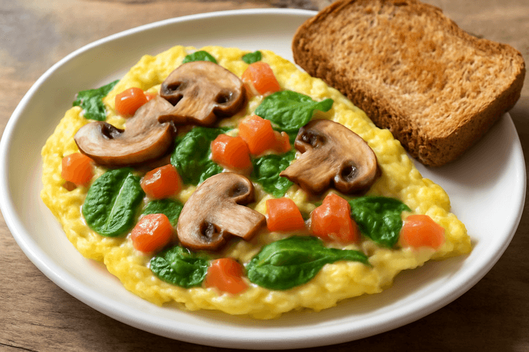 Omelette Clásica con Vegetales Frescos