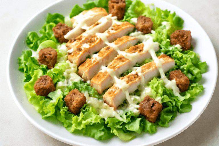 Ensalada César de Pollo Clásica y Nutritiva