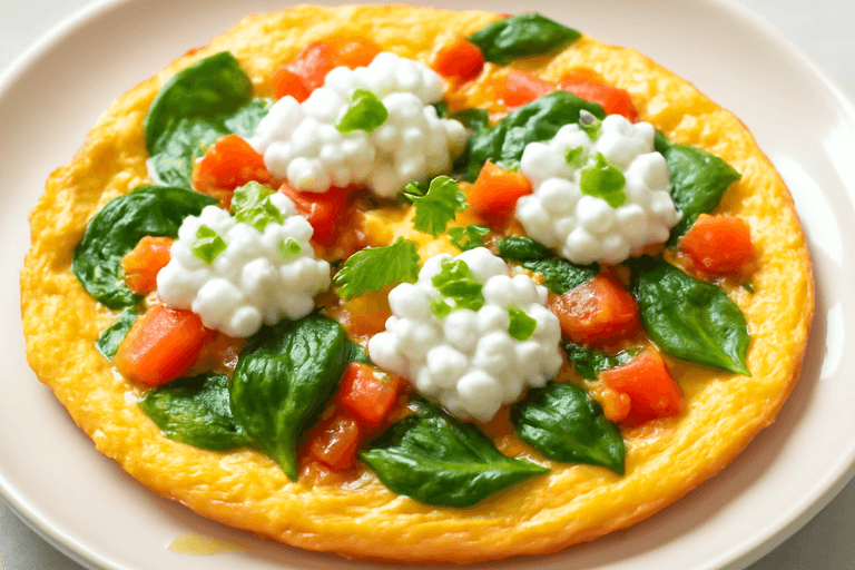 Proteinrik Omelett med Spenat och Tomat