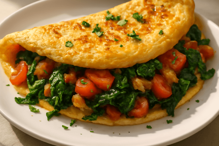 Energieboost Omelet met Spinazie en Tomaat