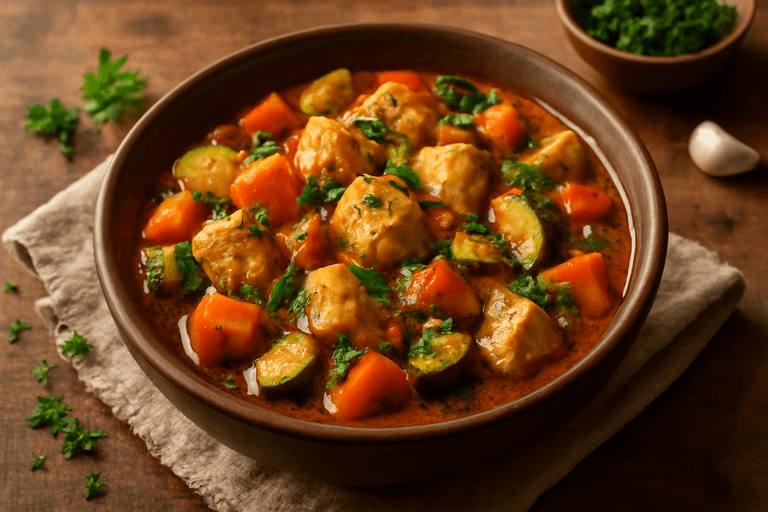 Lätt kyckling- och grönsaksgryta med örter